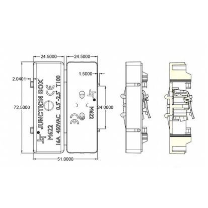 Kabeldoos incl connector 2-aderig