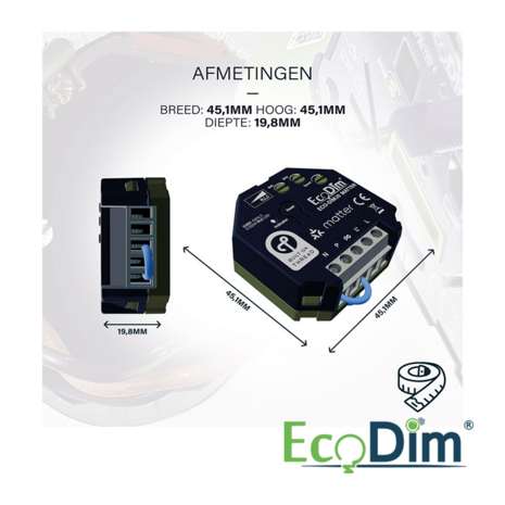 EcoDim led dimmer matter inbouwmodule 250W